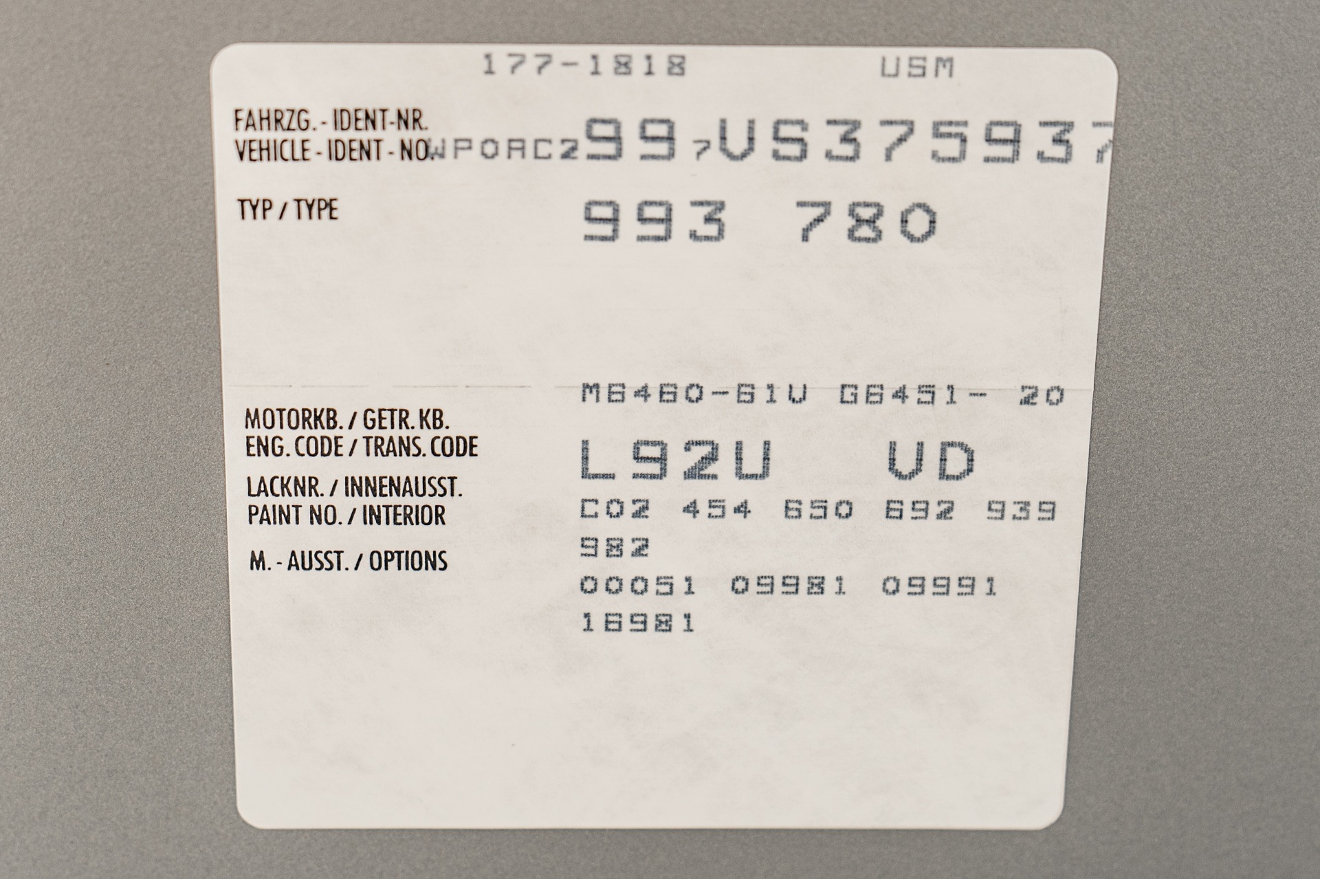 1997 911 Turbo S -938 Original Miles, CoA, Collector Grade picture #25