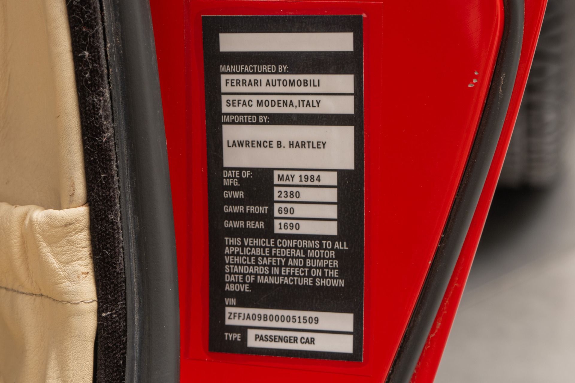 1984 512 BBi -very Low Miles, Zero Mile Belt Service picture #18