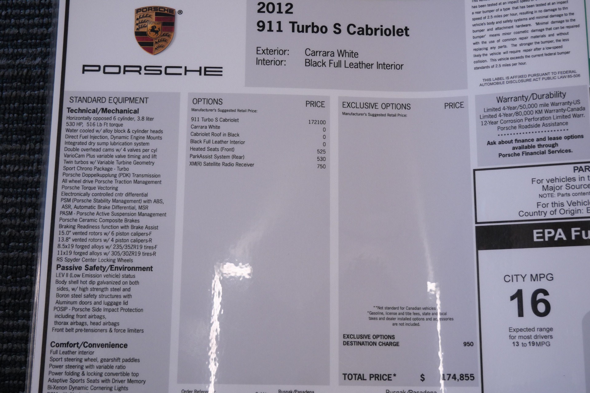 2012 911 Turbo S Cabriolet -Adaptive Sports Seats, Sport Chrono picture #23