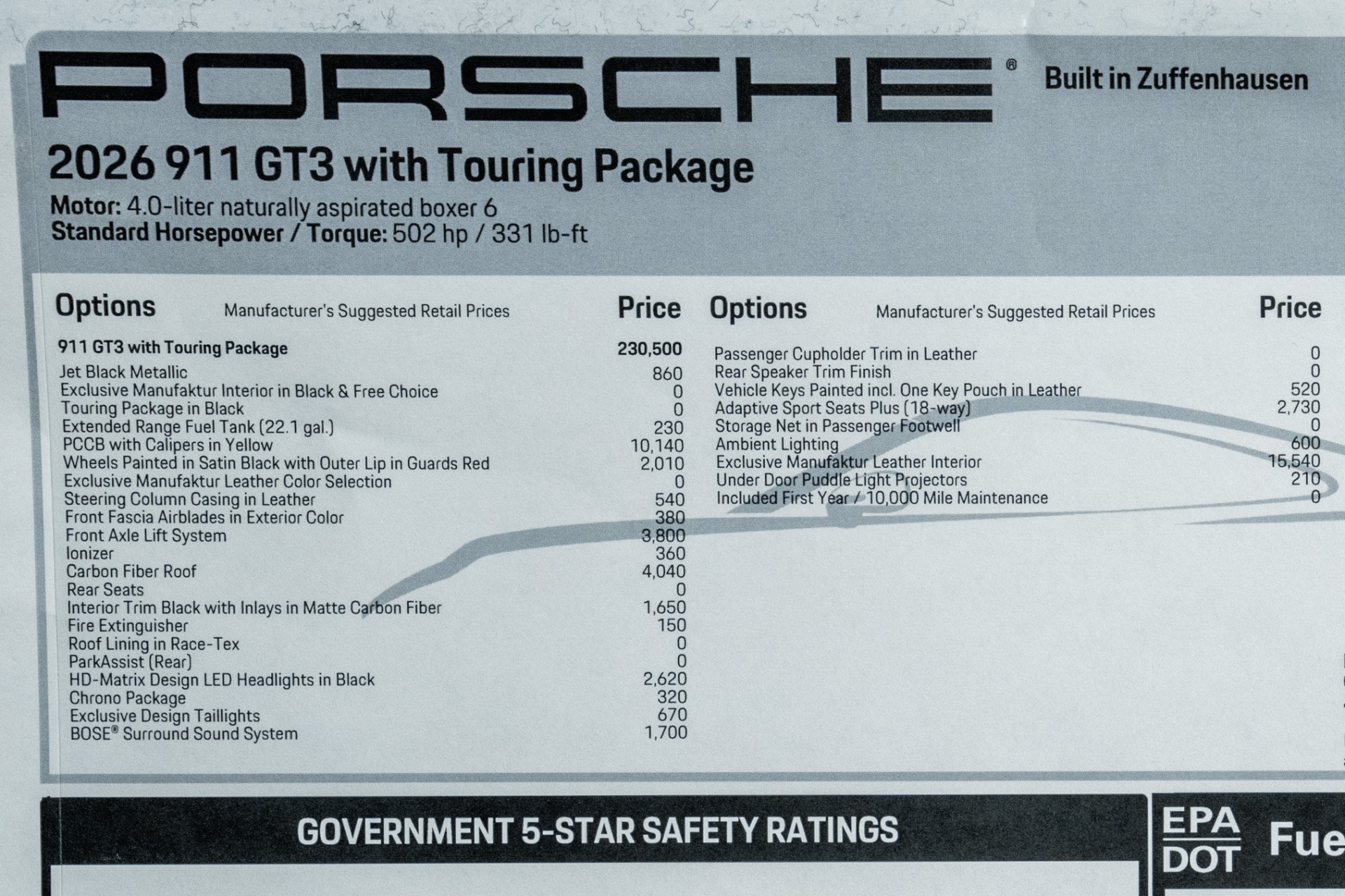 2026 911 GT3 Touring -6 Speed Manual, PCCBs, Red Leather picture #14