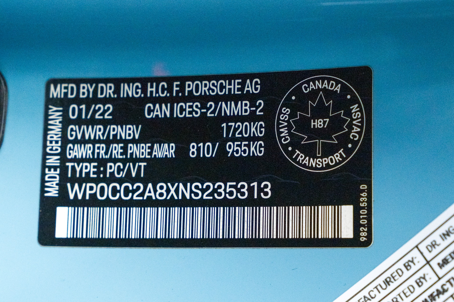 2022 718 Boxster Spyder -Paint To Sample, 6 Speed Manual picture #10