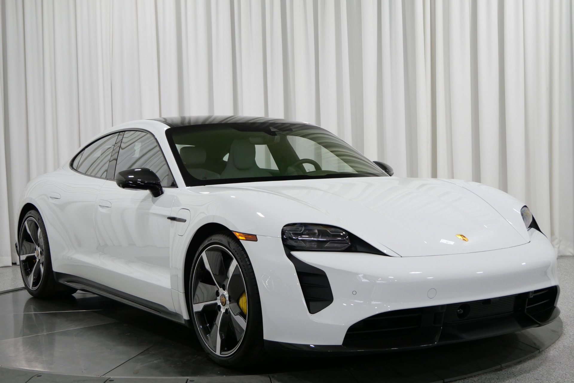 Used 2021 Porsche Taycan Turbo S in White For Sale (Sold 