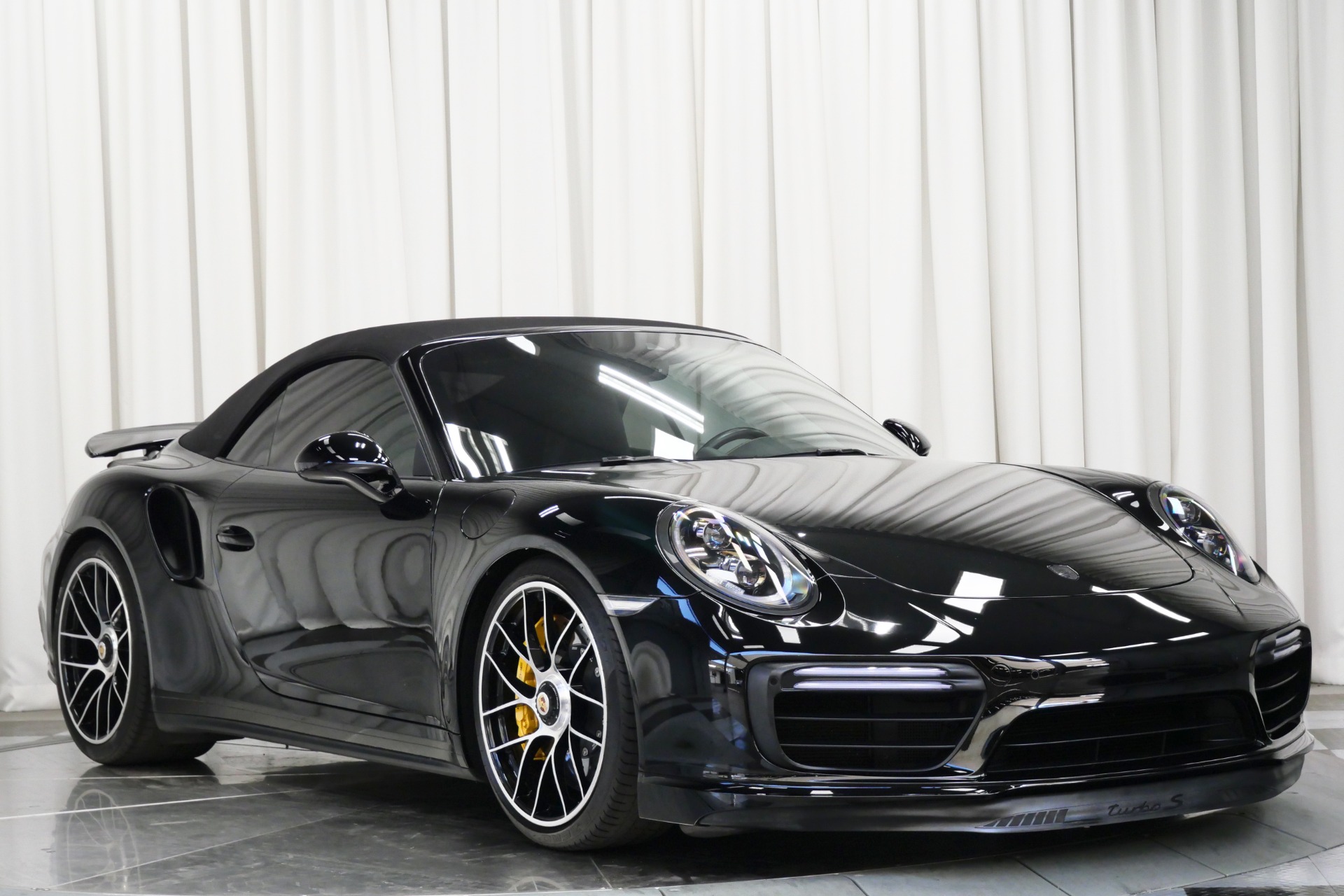 Used 2019 Porsche 911 Turbo S Cabriolet -Burmester Audio, Yellow